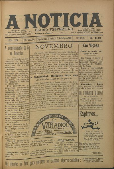 Capa de um dos jornais.