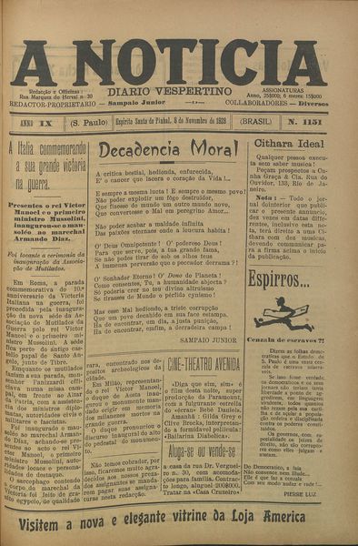 Capa de um dos jornais.