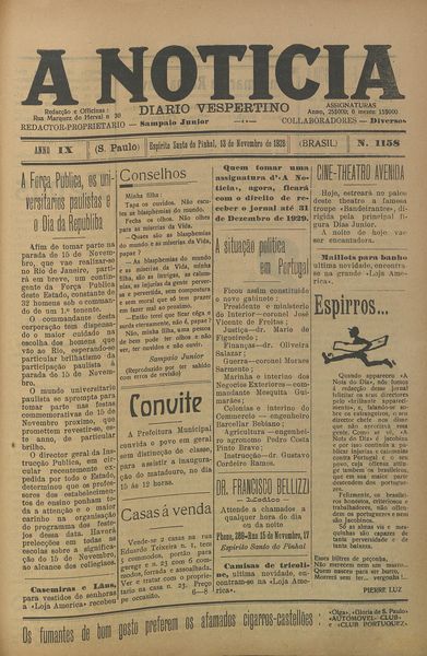 Capa de um dos jornais.