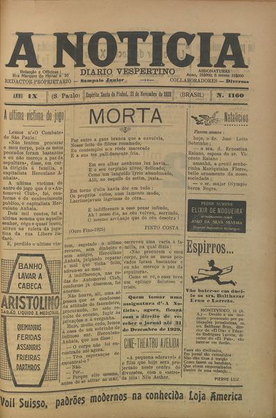 Capa de um dos jornais.