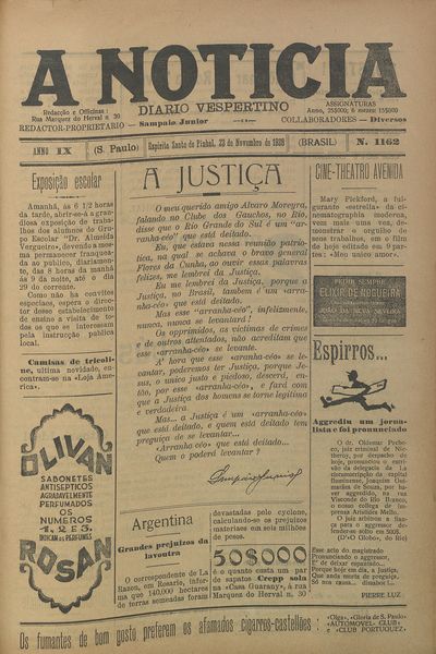 Capa de um dos jornais.