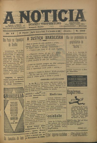 Capa de um dos jornais.