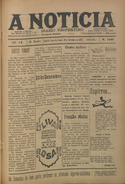 Capa de um dos jornais.