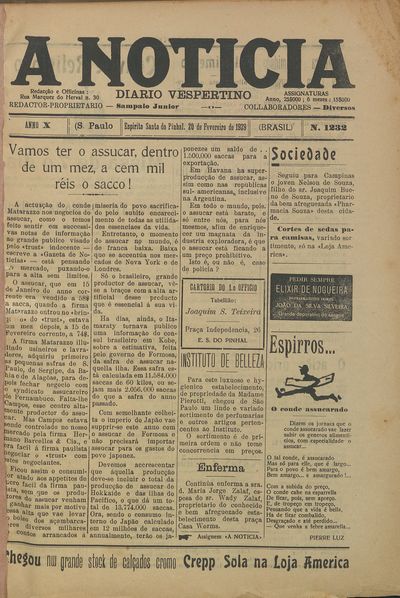 Capa de um dos jornais.