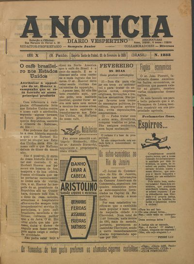 Capa de um dos jornais.