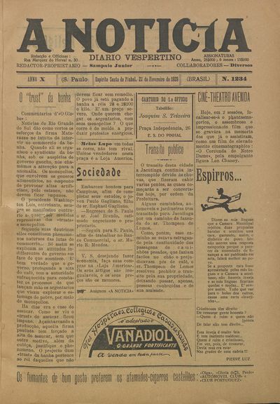 Capa de um dos jornais.