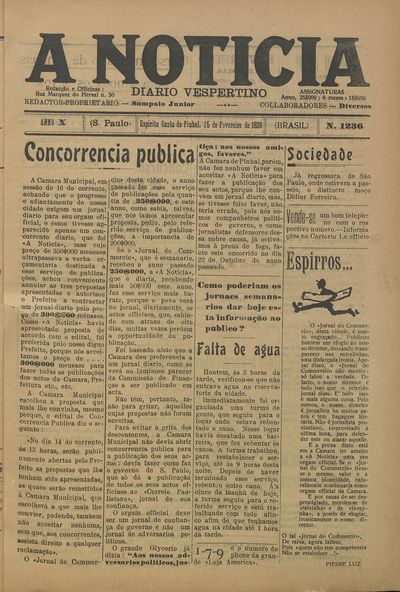 Capa de um dos jornais.