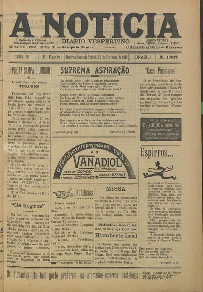 Capa de um dos jornais.
