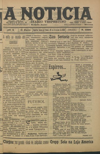 Capa de um dos jornais.