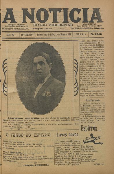 Capa de um dos jornais.