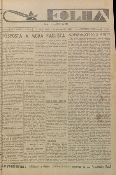 Capa de um dos jornais.