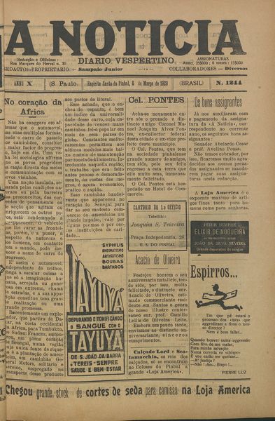 Capa de um dos jornais.