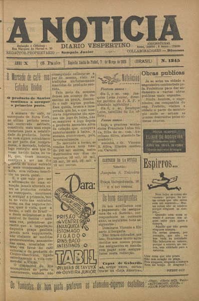 Capa de um dos jornais.