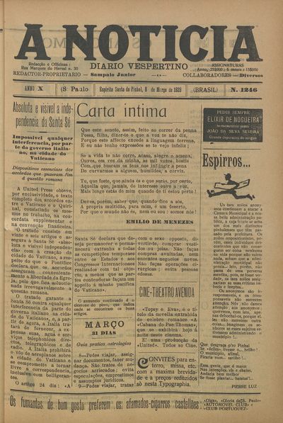 Capa de um dos jornais.