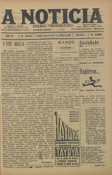 Capa de um dos jornais.