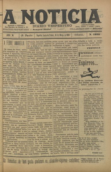Capa de um dos jornais.