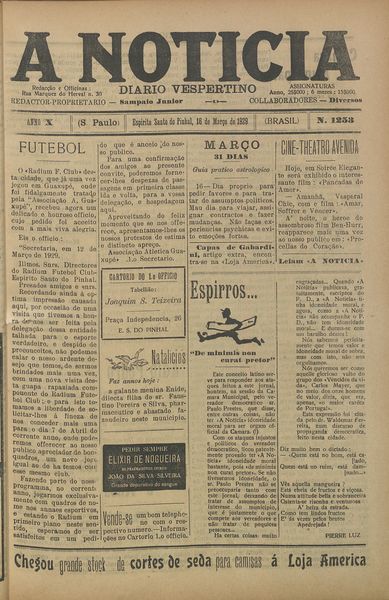 Capa de um dos jornais.