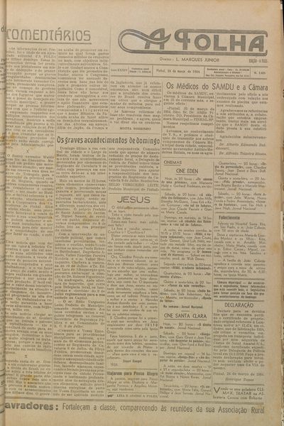 Capa de um dos jornais.