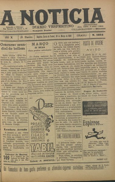 Capa de um dos jornais.