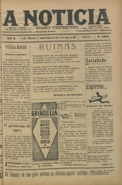 Capa de um dos jornais.