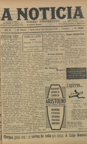 Capa de um dos jornais.