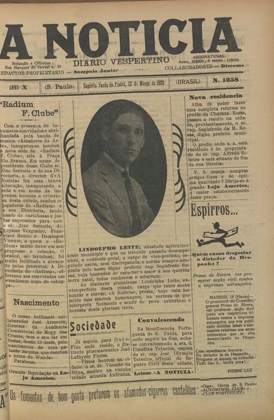 Capa de um dos jornais.