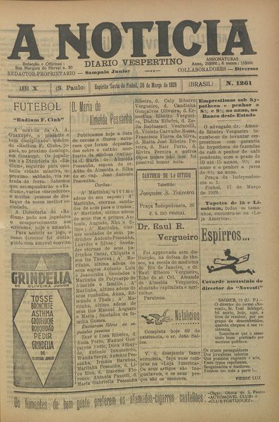 Capa de um dos jornais.