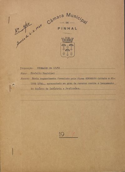 Capa de um dos livros da Câmara.