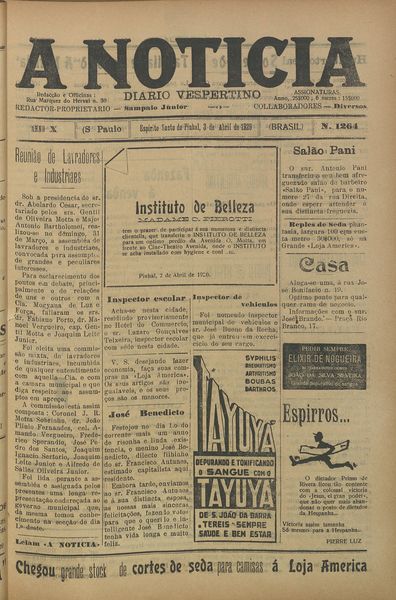 Capa de um dos jornais.