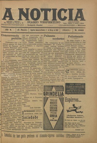 Capa de um dos jornais.
