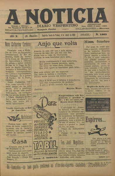 Capa de um dos jornais.