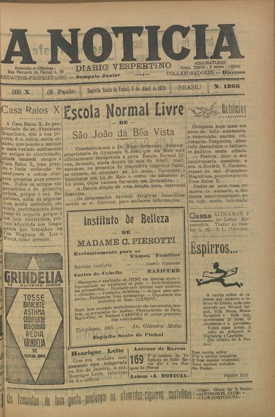 Capa de um dos jornais.