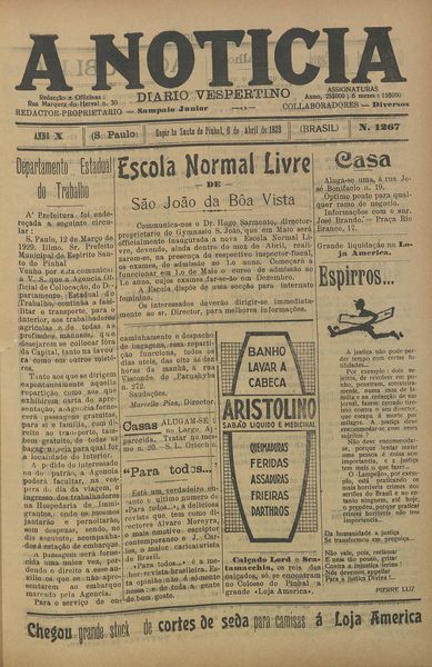 Capa de um dos jornais.
