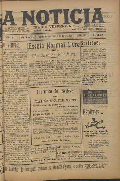 Capa de um dos jornais.