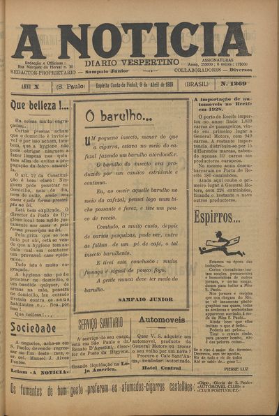 Capa de um dos jornais.