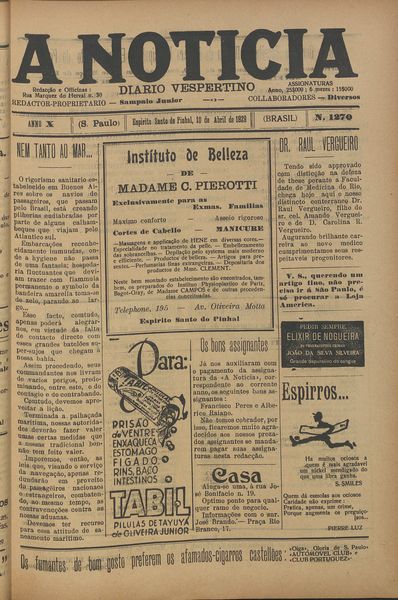 Capa de um dos jornais.