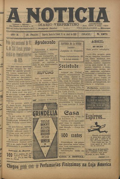 Capa de um dos jornais.