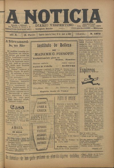 Capa de um dos jornais.