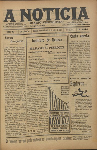 Capa de um dos jornais.