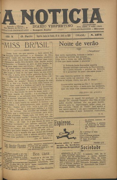 Capa de um dos jornais.