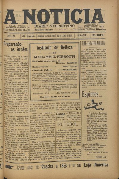 Capa de um dos jornais.