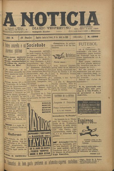 Capa de um dos jornais.