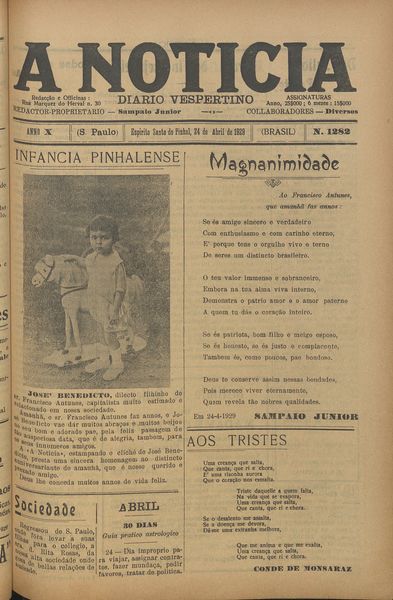 Capa de um dos jornais.