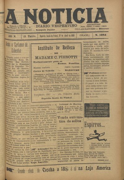 Capa de um dos jornais.
