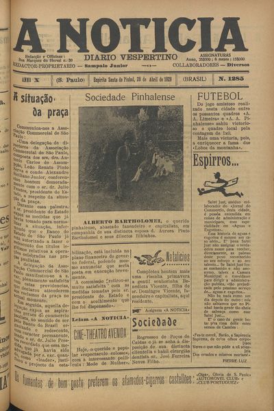 Capa de um dos jornais.
