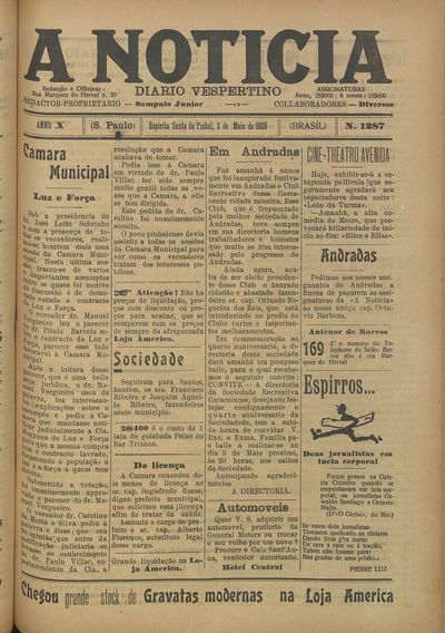 Capa de um dos jornais.
