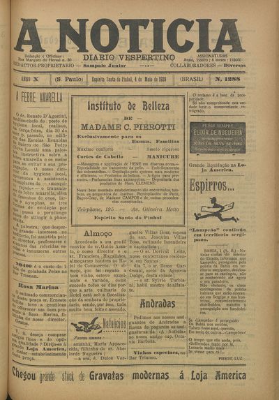 Capa de um dos jornais.