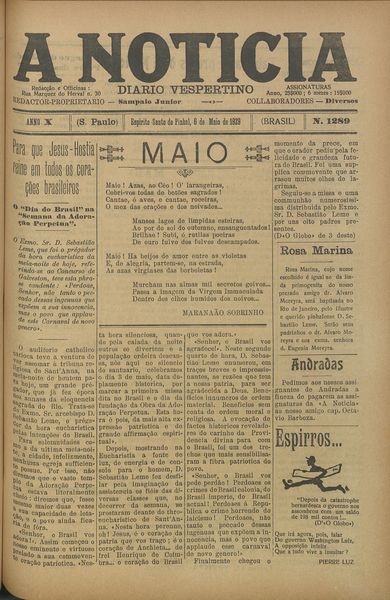 Capa de um dos jornais.