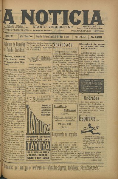 Capa de um dos jornais.