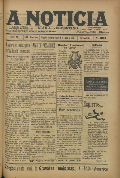 Capa de um dos jornais.